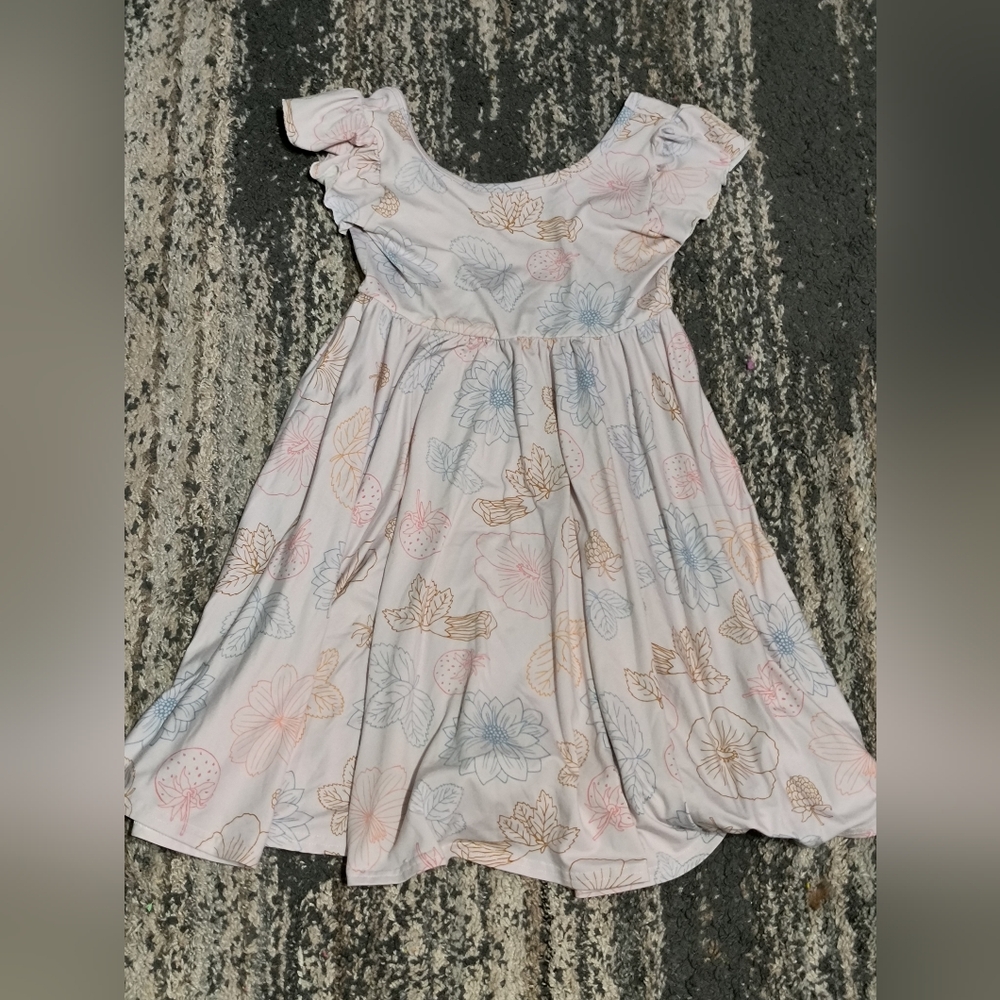 Dot Dot Smile Floral Dress - Pastel Pink, Blue, and Beige